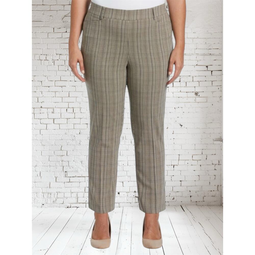 Rafaella Size S - Women's Brown Cropped Plaid Pants